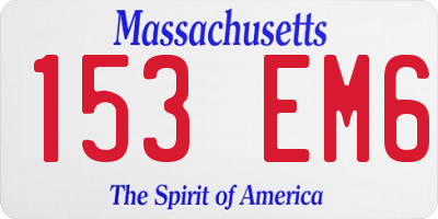 MA license plate 153EM6