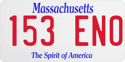 MA license plate 153EN0