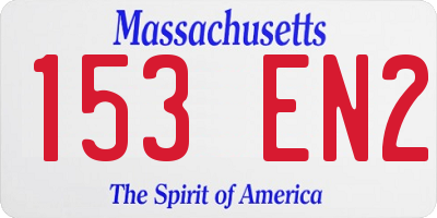 MA license plate 153EN2