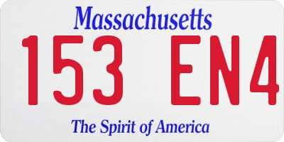 MA license plate 153EN4