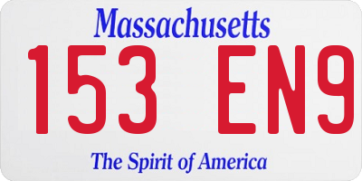 MA license plate 153EN9