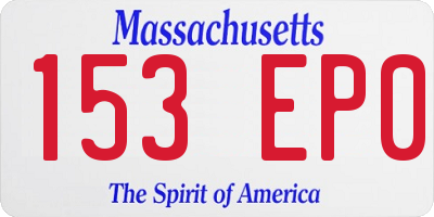 MA license plate 153EP0