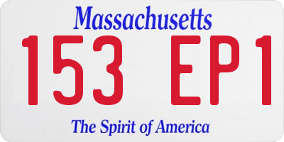 MA license plate 153EP1