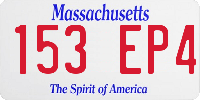 MA license plate 153EP4