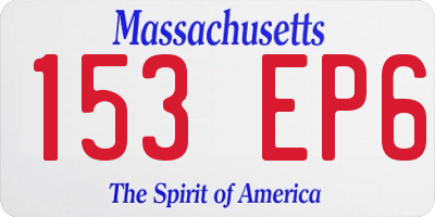 MA license plate 153EP6