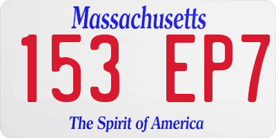 MA license plate 153EP7