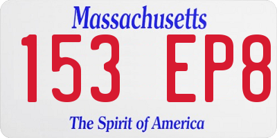 MA license plate 153EP8
