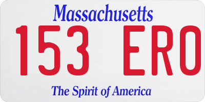 MA license plate 153ER0