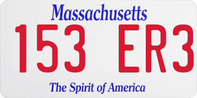 MA license plate 153ER3