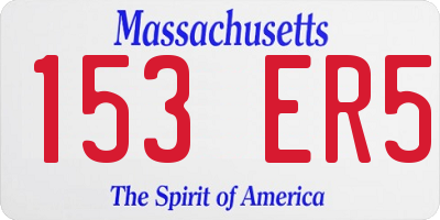 MA license plate 153ER5