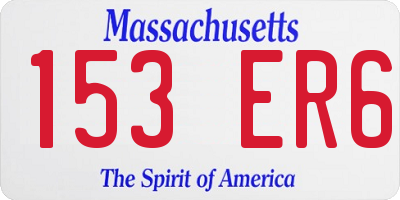 MA license plate 153ER6