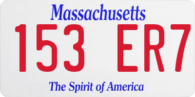 MA license plate 153ER7