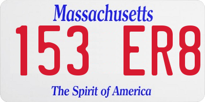 MA license plate 153ER8
