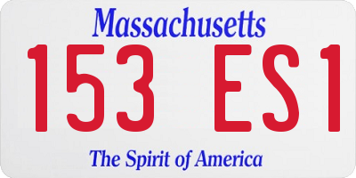 MA license plate 153ES1