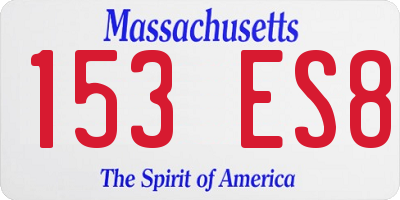 MA license plate 153ES8