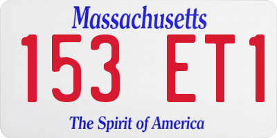 MA license plate 153ET1