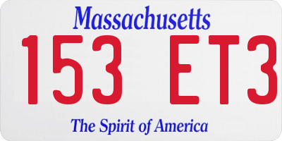 MA license plate 153ET3