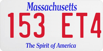 MA license plate 153ET4