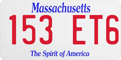 MA license plate 153ET6