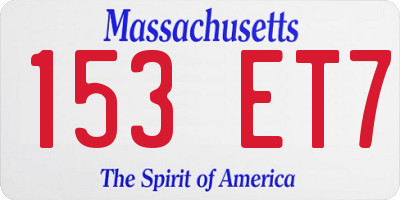 MA license plate 153ET7