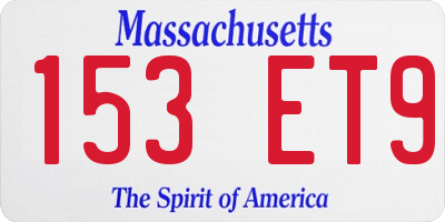 MA license plate 153ET9