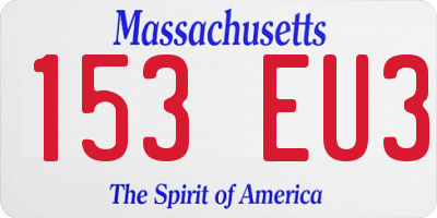 MA license plate 153EU3