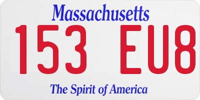 MA license plate 153EU8