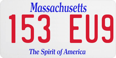 MA license plate 153EU9
