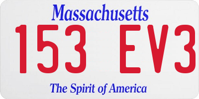 MA license plate 153EV3