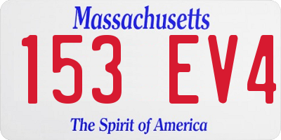 MA license plate 153EV4