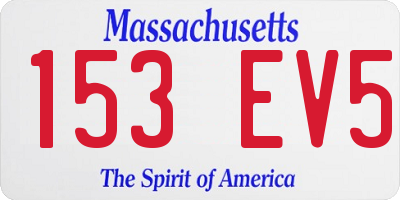 MA license plate 153EV5