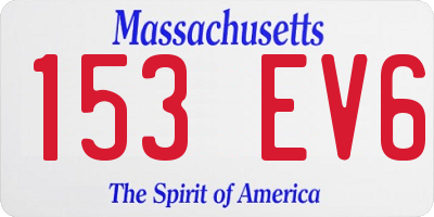 MA license plate 153EV6