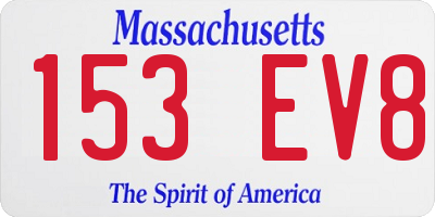 MA license plate 153EV8
