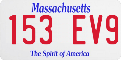 MA license plate 153EV9