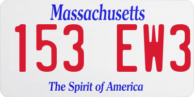 MA license plate 153EW3