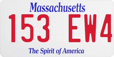 MA license plate 153EW4