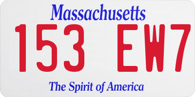 MA license plate 153EW7