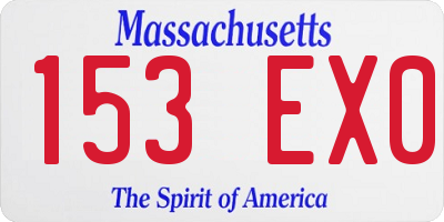 MA license plate 153EX0