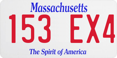 MA license plate 153EX4