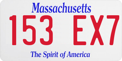 MA license plate 153EX7