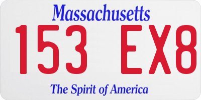 MA license plate 153EX8