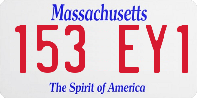 MA license plate 153EY1
