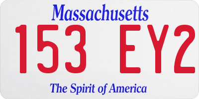 MA license plate 153EY2