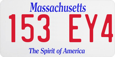 MA license plate 153EY4
