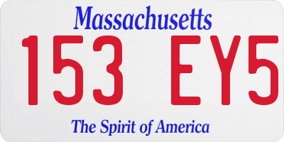 MA license plate 153EY5