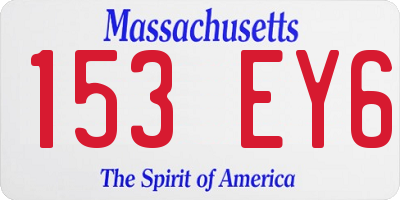 MA license plate 153EY6