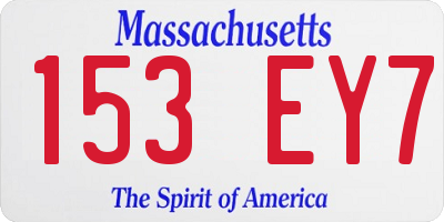 MA license plate 153EY7