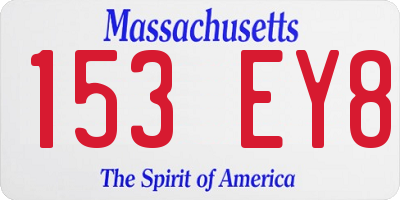MA license plate 153EY8