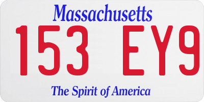 MA license plate 153EY9