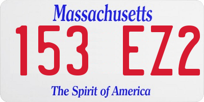 MA license plate 153EZ2